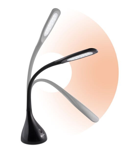 OttLite 24" Black Creative Curves Touch LED Desk Lamp, , hi-res, image 5