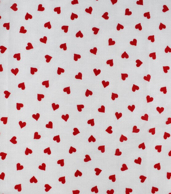 Red White Flocked Hearts Mesh