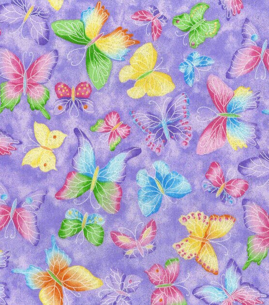 Cotton Quilt Fabric Novelty Make Believe Glitter Swirls Purple