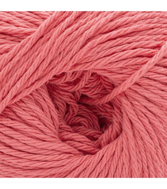  Lion Brand Yarn Twisted Cotton Blend Yarn, Coral/Ecru :  Everything Else