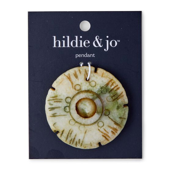 Natural Round Stone Pendant by hildie & jo
