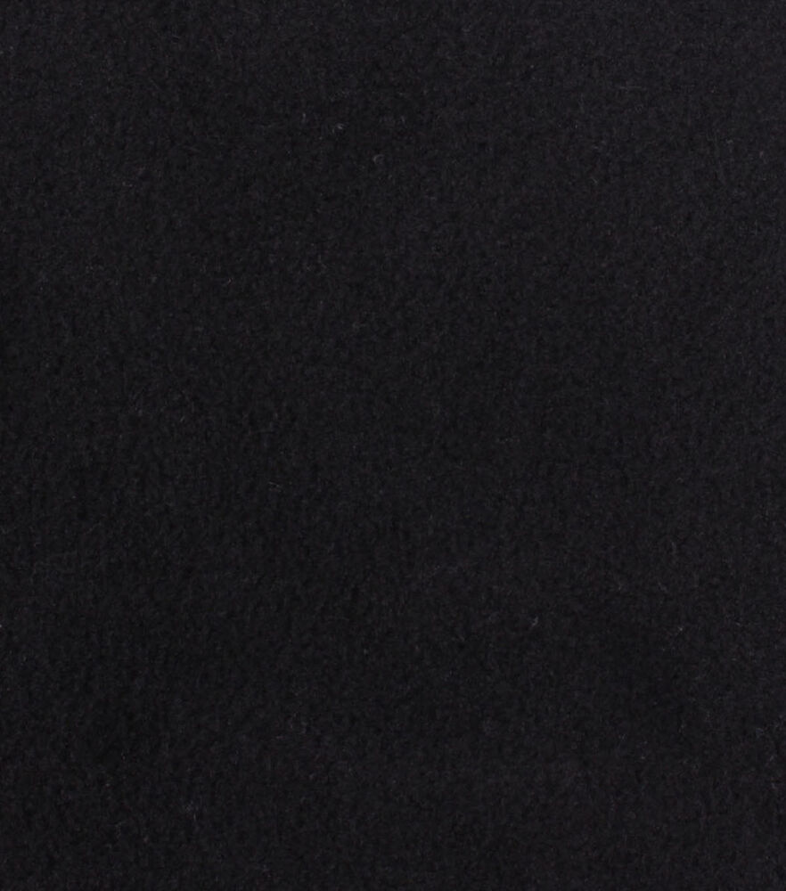 Anti Pill Plush Fleece Fabric Solids, Black, swatch