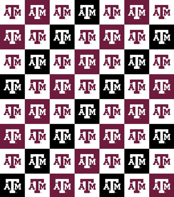 Texas A&M University Aggies Cotton Fabric Collegiate Checks