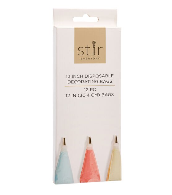12" Clear Disposable Decorating Bags 12pk by STIR