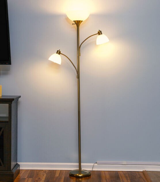Brightech Sky Dome Double LED Floor Lamp - Brass, , hi-res, image 2