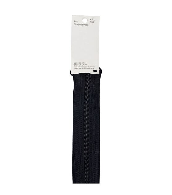 Coats: Thread & Zippers F55100BLK Coats Thread and Zippers Plastic Sleeping  Bag Separating Zipper, 100, Black