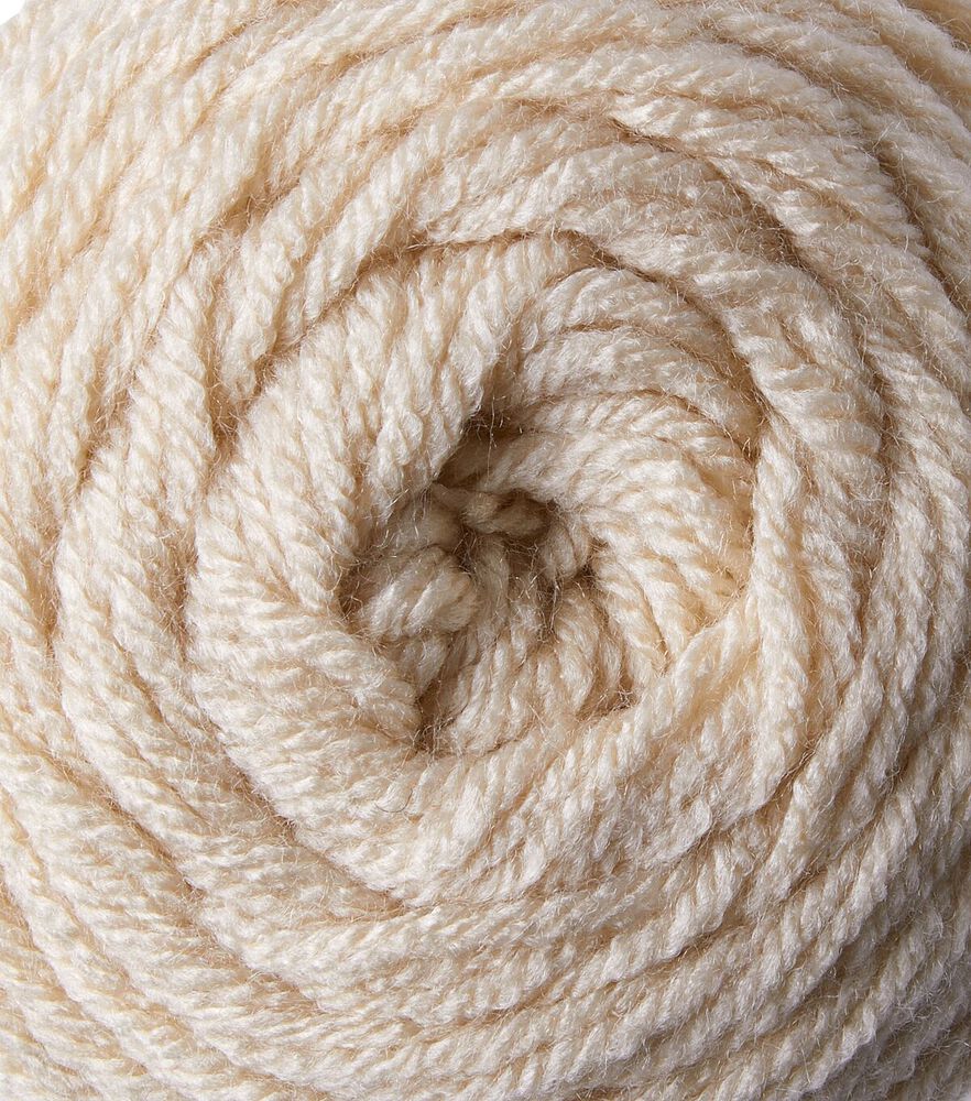 Value 380yd Worsted Acrylic Yarn by Big Twist, Cream, swatch, image 3