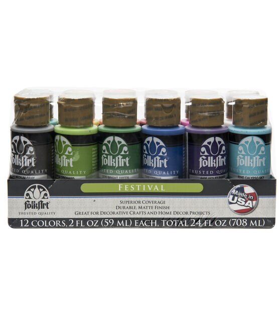 FolkArt 2oz Acrylic Paint Value Set 12pk Festival