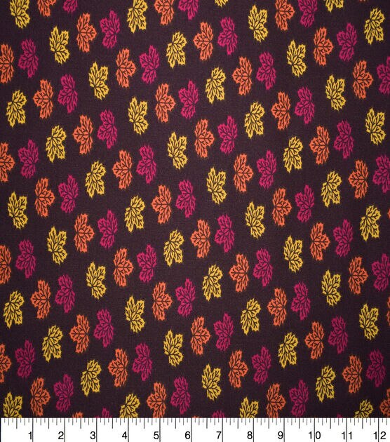 Fall Brown Leaves Cotton Fabric, , hi-res, image 2