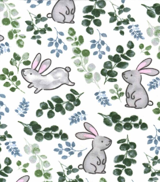 Bunny Allover Nursery Flannel Fabric