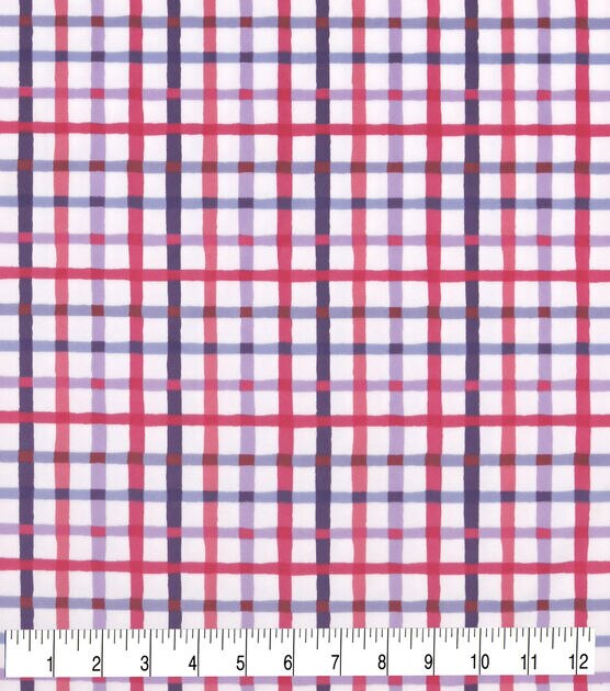 Pink & Purple Bright Plaid Soft and Minky Fleece Fabric | JOANN