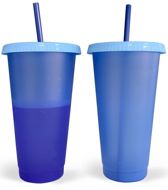 Color Your Own Valentine BPA-Free Plastic Cups with Lids & Straws - 12 Ct.