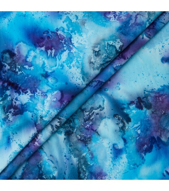 Oil Spill Blue Blender Batik Cotton Fabric, , hi-res, image 3