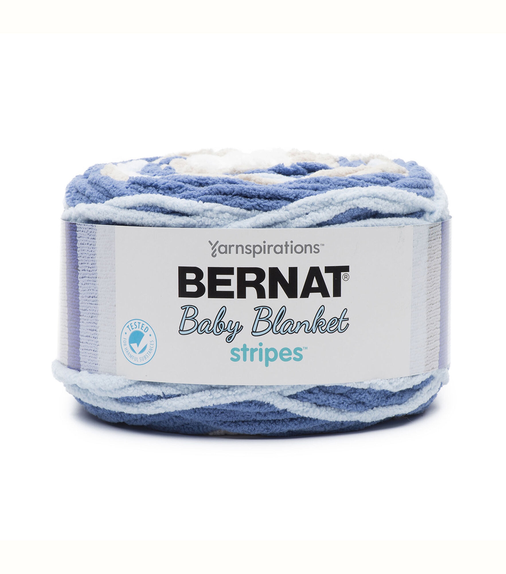 Bernat Baby Blanket Stripes 220yds Super Bulky Polyester Yarn, Stonewash, hi-res