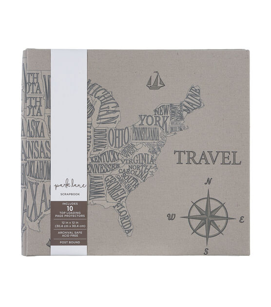 12 x 12 Tan Linen Travel Scrapbook by Park Lane