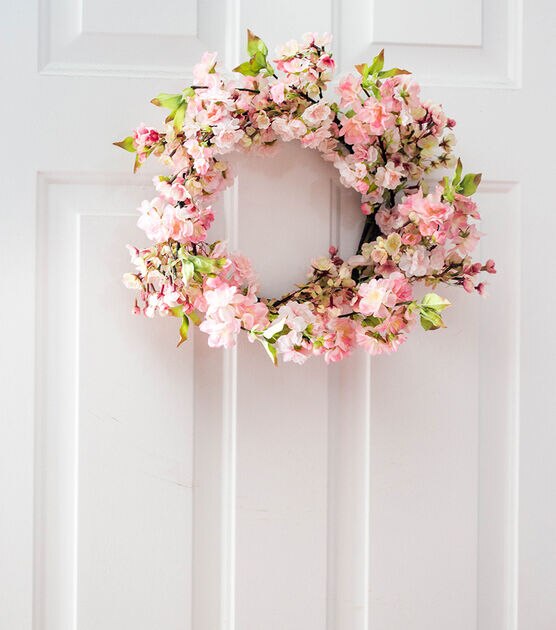 Nearly Natural 24" Cherry Blossom Wreath, , hi-res, image 5