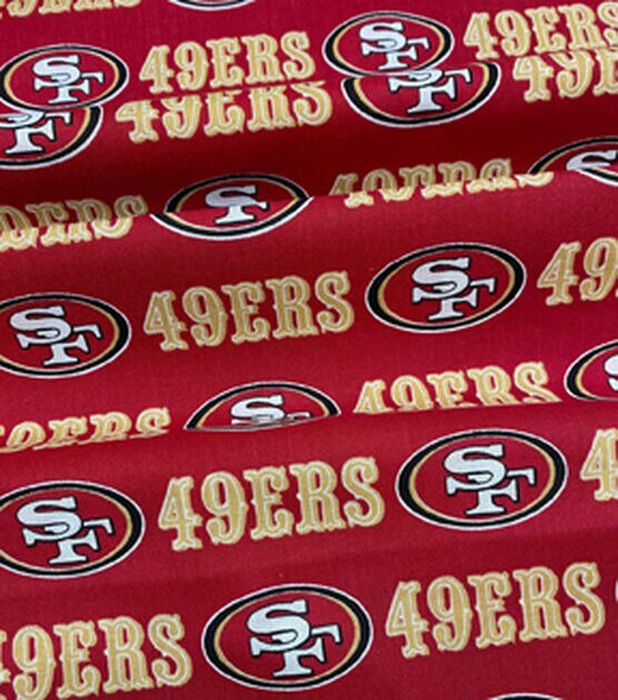 NFL - San Francisco 49ers Red Gold Yardage Size 58/60 Cotton Novelty | Fabric Traditions