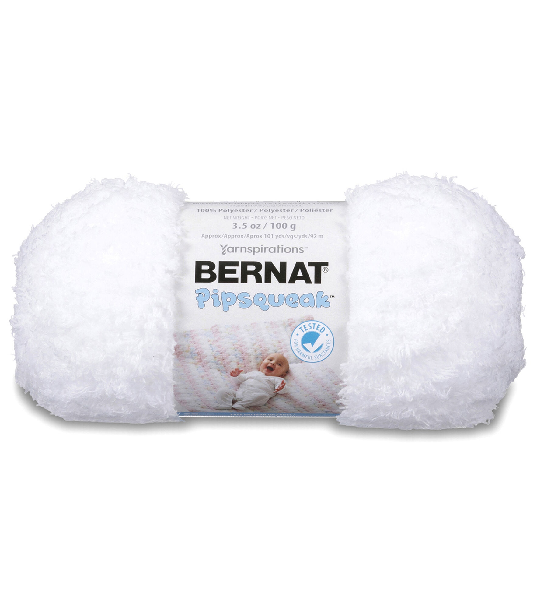 Bernat Pipsqueak 101yds Bulky Polyester Yarn, Whitey White, hi-res