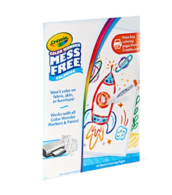Crayola 50 Sheet Wonder Mess Free Blank Coloring Book Refill Pages, , hi-res, image 4
