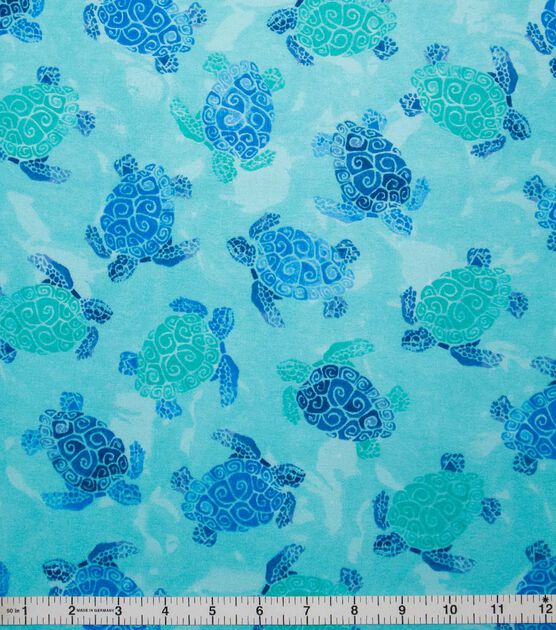 Swimming Turtle Super Snuggle Flannel Fabric