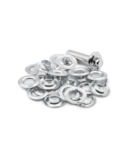 500 Pieces Grommet and 500 Pieces Washer Grommet Kit Finish Grommet Eyelet  for Clothes Fabric Leather Tag Bag (Silver, 1/4 Inch)