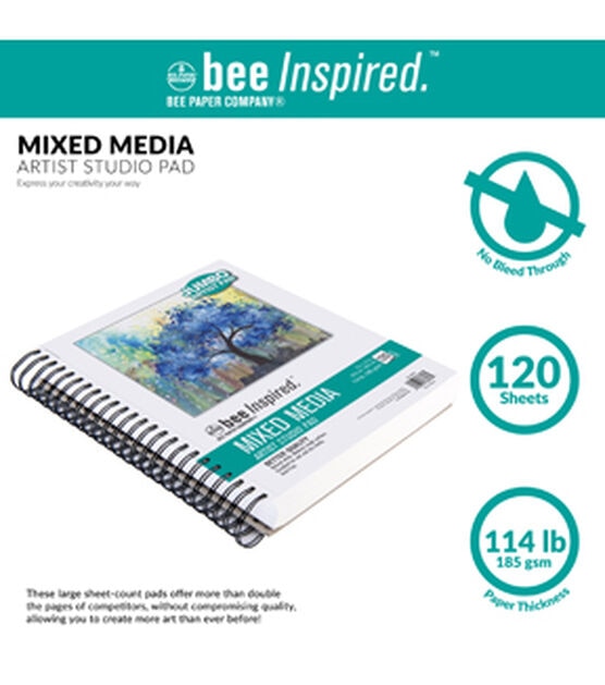 Bee Paper - 9 x 12 Mixed Media Artist Sketchbook, Spiral Bound