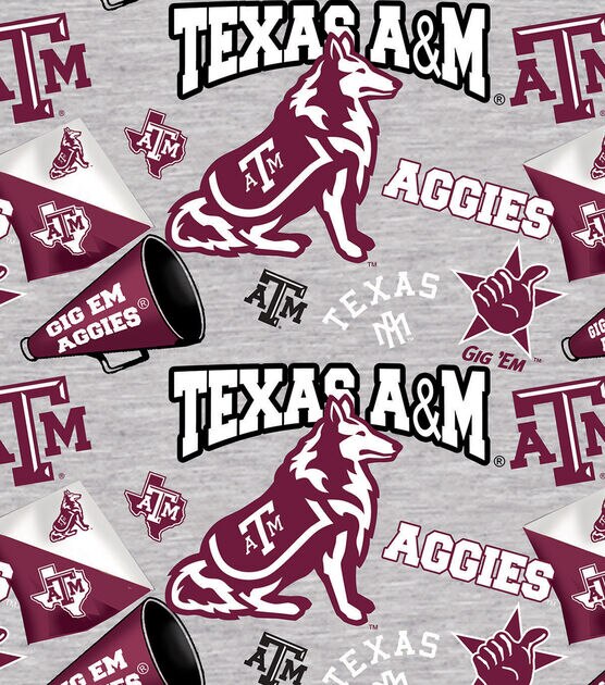 Texas A&m Cotton Fabric By Sykel-Texas A & M Aggies Mascot Heather