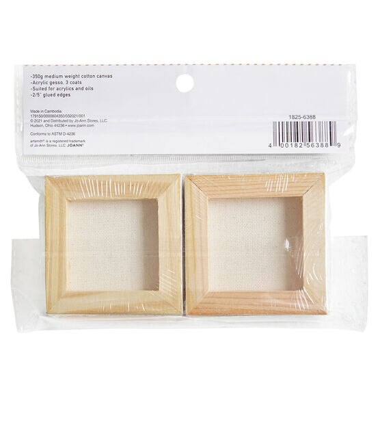  Mont Marte Mini Canvas 6x8cm, Stretched Small Canvas& Primed  Plastic Frame 2pcs Shrinked- 36 Pack, Ideal for Miniature Paintings and  Place Cards