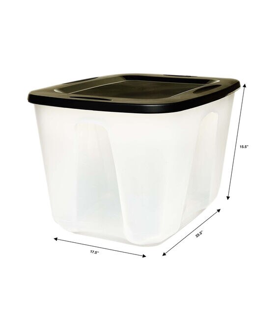 HOMZ Durabilt 34 Gallon Plastic Organizer Storage Bin Tote with