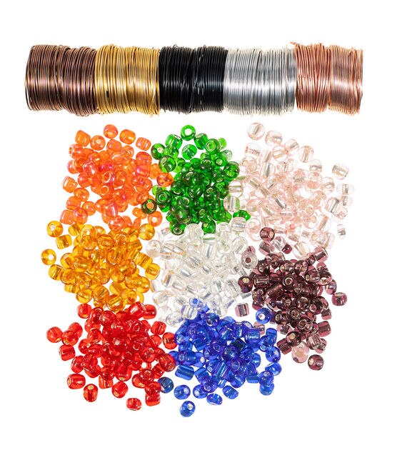 30yds Bright Wire & 240g Bead Jewelry Making Kit by hildie & jo, , hi-res, image 3