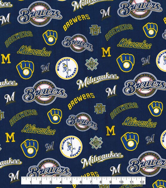  Milwaukee Brewers Fleece Baseball MLB Fabric by The Yard