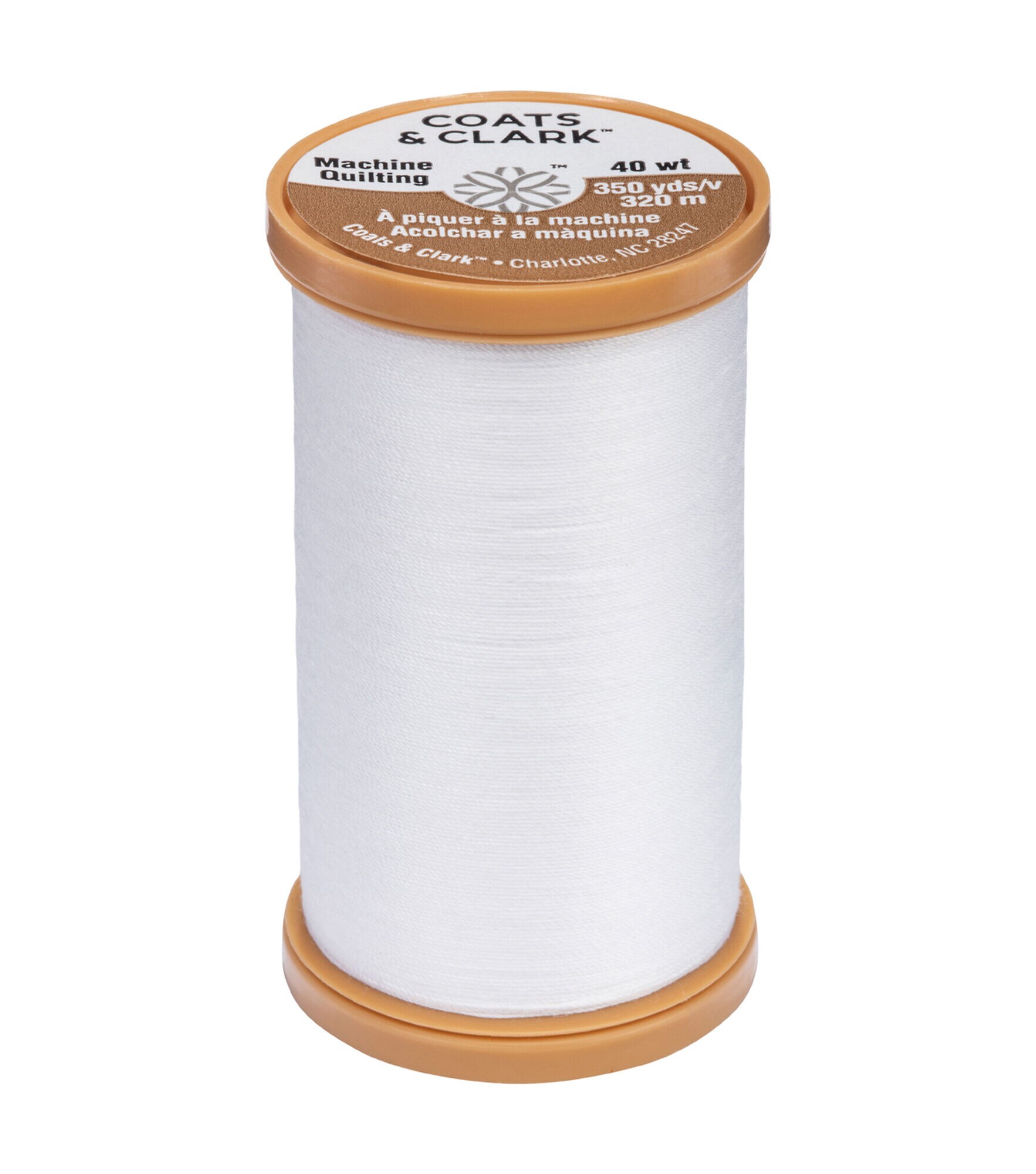 Coats & Clark 350yd Machine Quilting 30wt Cotton Thread, White, hi-res