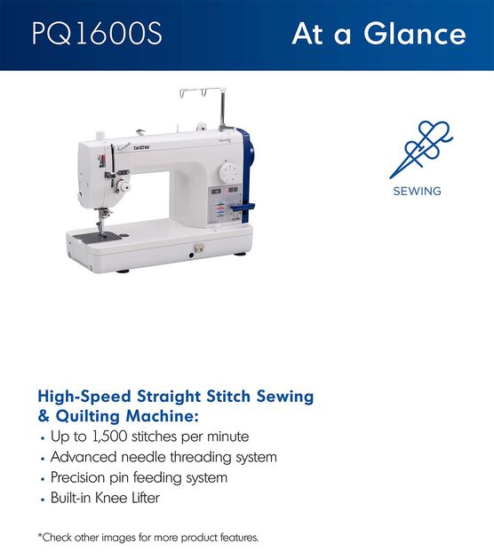 Brother PQ1600S High Speed Straight Stitch Sewing & Quilting Machine, , hi-res, image 3