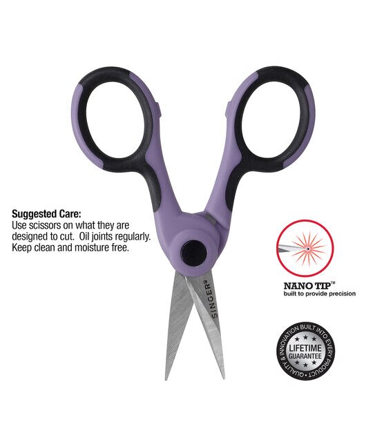 SINGER ProSeries Scissor Set, Heavy Duty Bent 8 1/2 Fabric Scissors, All  Purpose 5 1/2 Craft Scissors, 4 1/2 Detail Scissors, Teal, Pack of 3 