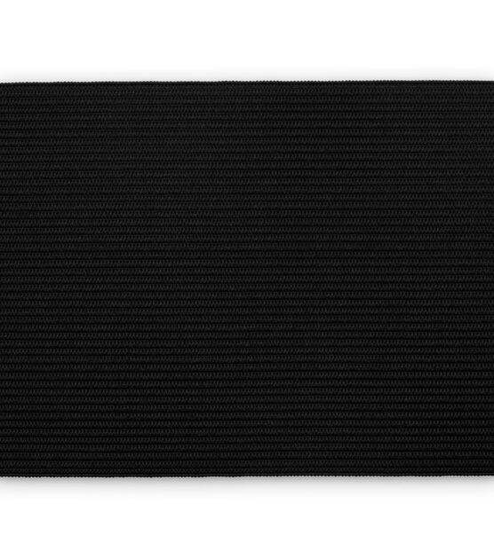 75mm (3 inch) Wide Flat Woven Elastic - Black - 1 metre