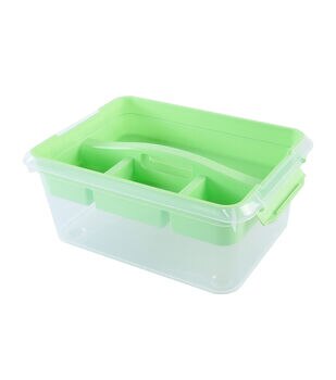 Top Notch 7 x 16 Latchmate Plastic Storage Bin with Compartments - Green - Craft Storage - Storage & Organization - JOANN Fabric and Craft Stores