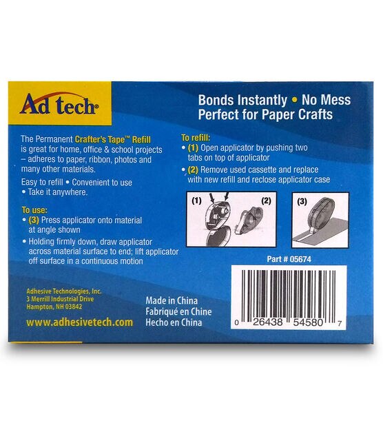 AdTech 8ct Crafters Tape Permanent Refills