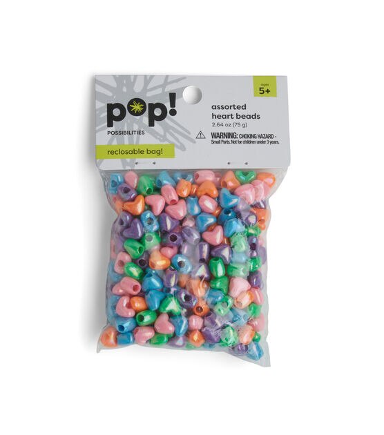 7mm Iridescent Pastel Heart Beads by POP!