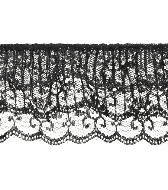 vintage cotton lace trim, original cotton black