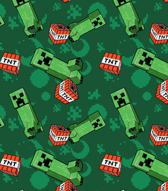 Minecraft Creeper Action Fleece Fabric, , hi-res, image 2