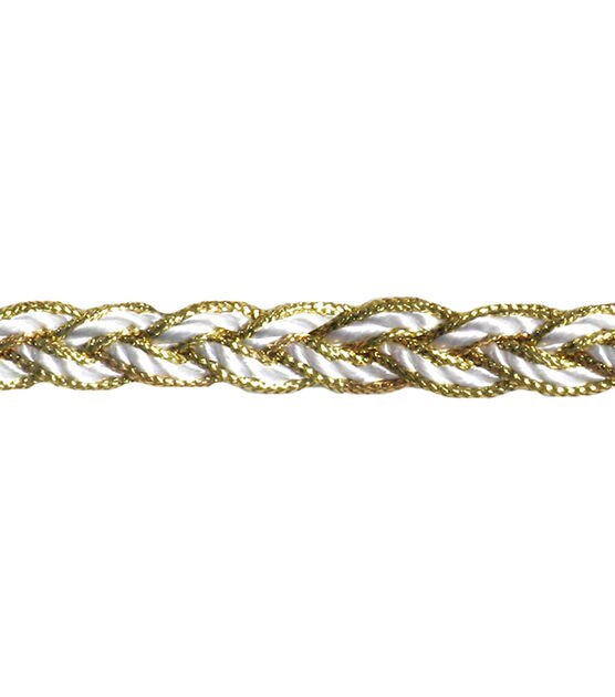 White & Metallic Braid Trim, , hi-res, image 2