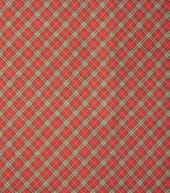 Red Sweater Plaid Christmas Cotton Fabric