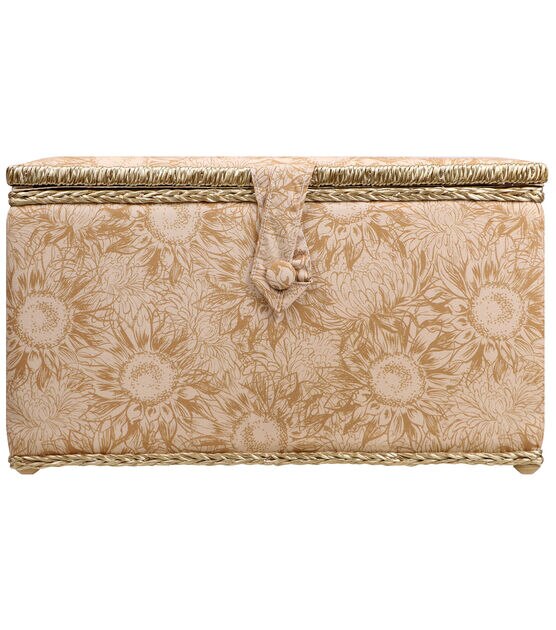 SINGER Extra Large Beige Sunflower Floral Sewing Basket, , hi-res, image 2