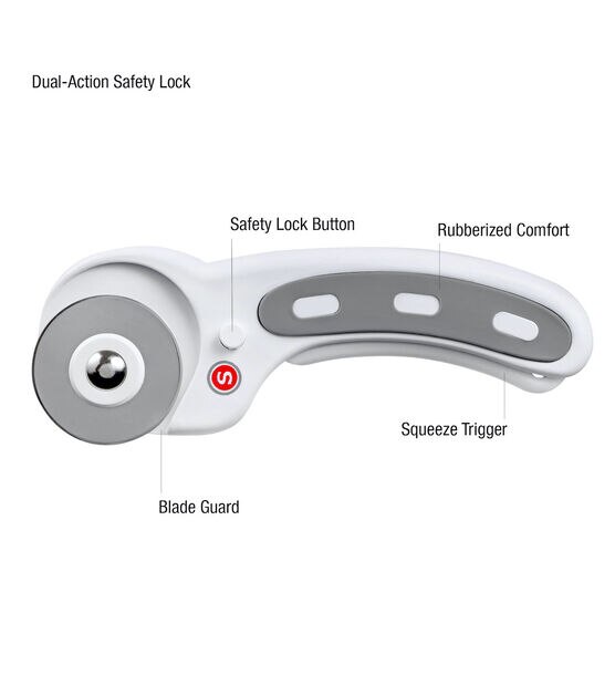 Rotary Cutter 45mm Rolling Cutter With Safety Lock I Fabric Cutter