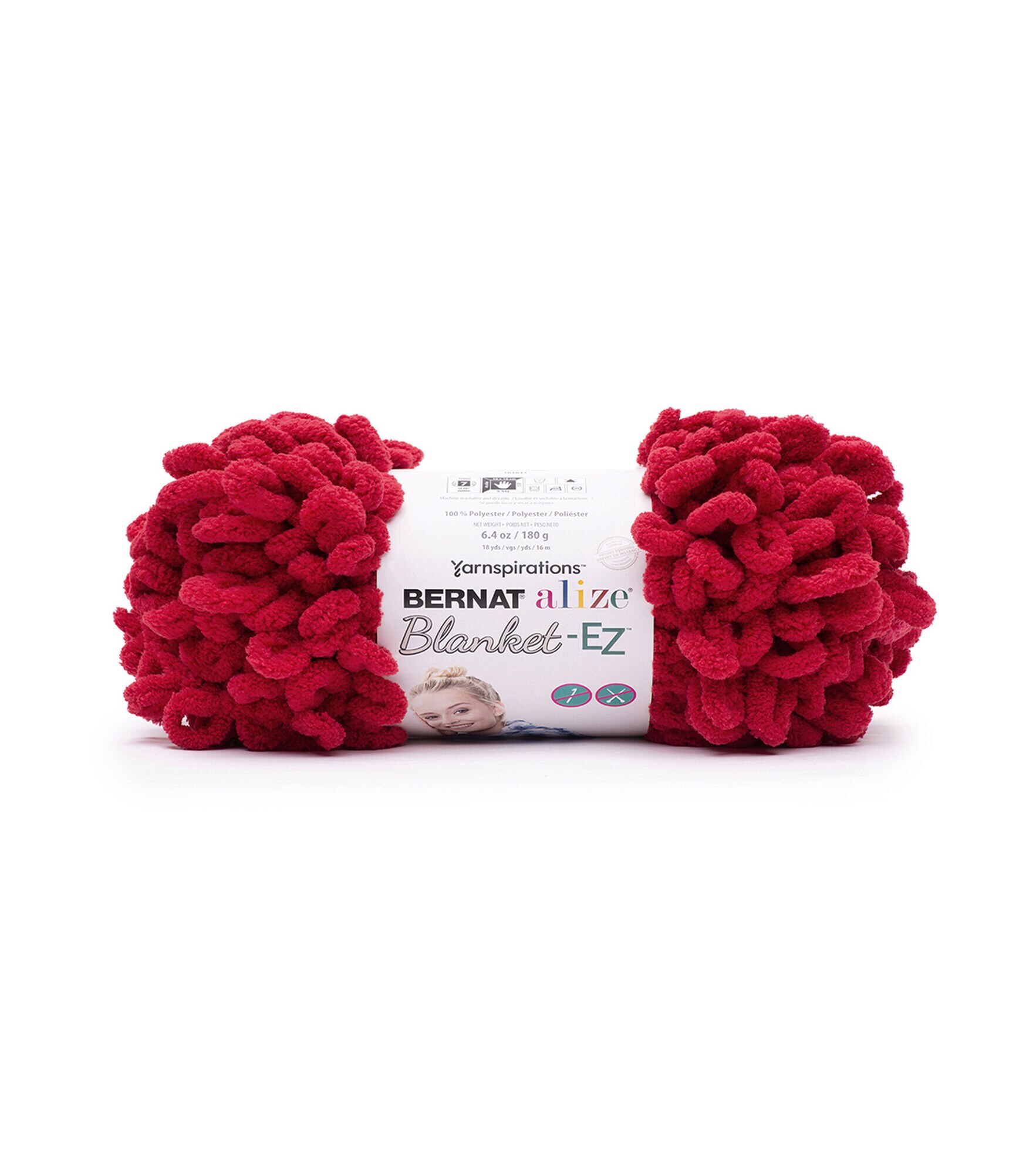 Bernat Alize EZ Loop Blanket 18yds Jumbo Polyester Yarn, Crimson, hi-res