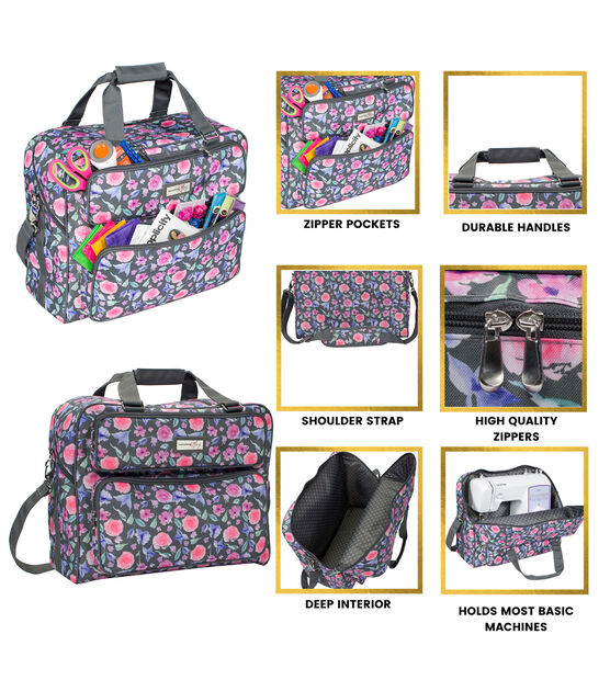 Everything Mary Sewing Machine Carrying Storage Case, Floral, Size: Standard