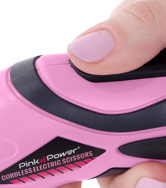 Pink Power Electric Fabric Scissors Box Cutter for Crafts, Sewing, Cardboard, Carpet & Scrapbooking - Aqua Splash Cutting Tool, Automatic Cordless
