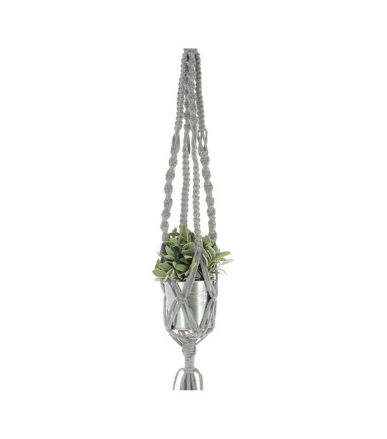 Hoooked Zpagetti Gray Macrame Hanging Basket Kit, , hi-res, image 5