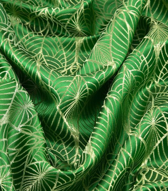 Yaya Han Cosplay Collection Green with Gold Satin Brocade Apparel Fabric, , hi-res, image 6