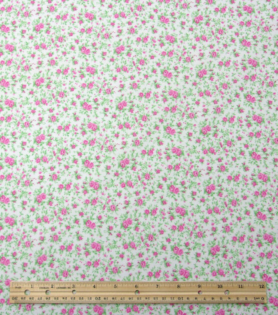 Washed Pink Mini Rose Quilt Cotton Fabric by Quilter's Showcase, , hi-res, image 2